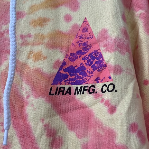 NWT Lira MFG Co Pink Yellow Multicolor Tie Dye Hoodie - Picture 3 of 8